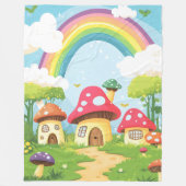 Paddenstoelenhuizen en regenboog 11 fleece deken (Voorkant)