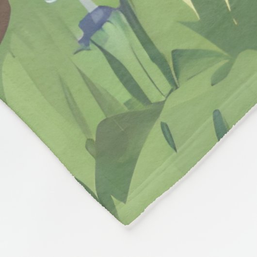 Paddenstoelenhuizen en regenboog 12 fleece deken (Hoek)