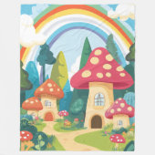 Paddenstoelenhuizen en regenboog 12 fleece deken (Voorkant)