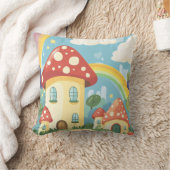 Paddenstoelenhuizen en regenboog 12 kussen (Deken)