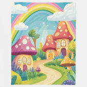 Paddenstoelenhuizen en regenboog 13 fleece deken (Voorkant)