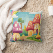 Paddenstoelenhuizen en regenboog 13 kussen (Deken)