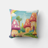 Paddenstoelenhuizen en regenboog 13 kussen (Voorkant)