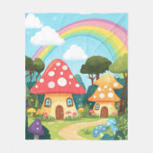 Paddenstoelenhuizen en regenboog 15 fleece deken (Voorkant)