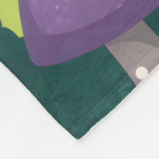 Paddenstoelenhuizen en regenboog 15 fleece deken (Hoek)