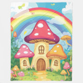 Paddenstoelenhuizen en regenboog 16 fleece deken (Voorkant)
