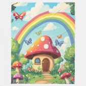 Paddenstoelenhuizen en regenboog 8 fleece deken (Voorkant)