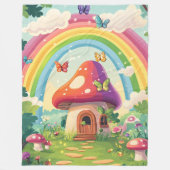 Paddenstoelenhuizen en regenboog 9 fleece deken (Voorkant)