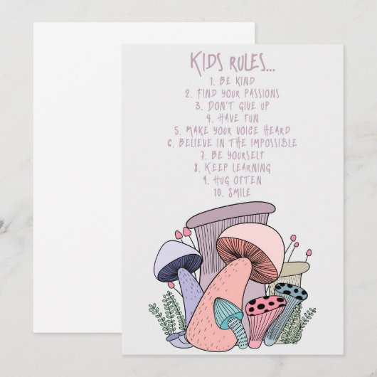 Paddenstoelenjager Paddenstoel En Kinderregels Kaart (Voorkant / Achterkant)