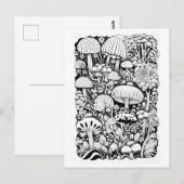 Paddenstoelenlijntekening Briefkaart (Voorkant / Achterkant)