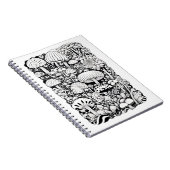 Paddenstoelenlijntekening Klein Notitieboek (Rechterzijde)