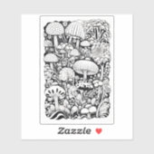 Paddenstoelenlijntekening Klein Sticker (Vel)