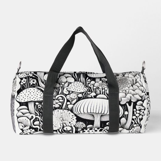 Paddenstoelenlijntekening Plunjezak (Achterkant)