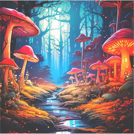 paddenstoelenpad sticker (Voorkant)