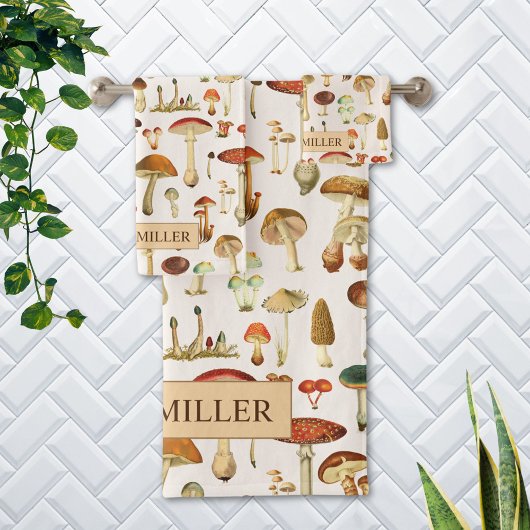 paddenstoelenpatroon bad handdoek
