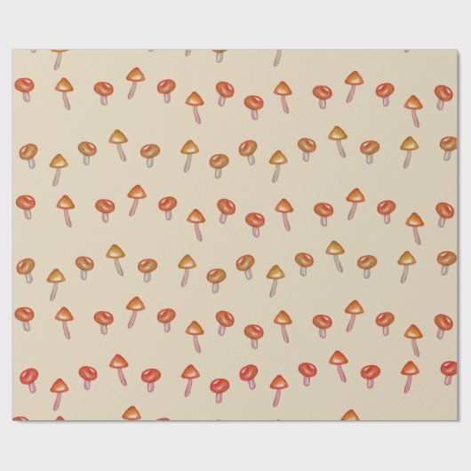 Paddenstoelenpatroon en omslagpapier cadeaupapier (Vlak)