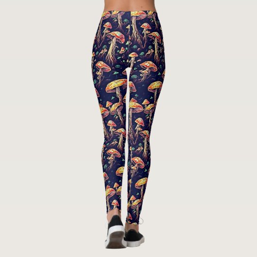 Paddenstoelenpatroon Leggings (Achterkant)