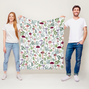 Paddenstoelenpatroon met luie Waterverf  Fleece Deken