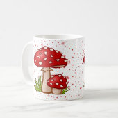 Paddenstoelenpatroon - Red Toadstool Whimsical Des Koffiemok (Voorkant links)
