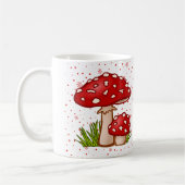 Paddenstoelenpatroon - Red Toadstool Whimsical Des Koffiemok (Links)