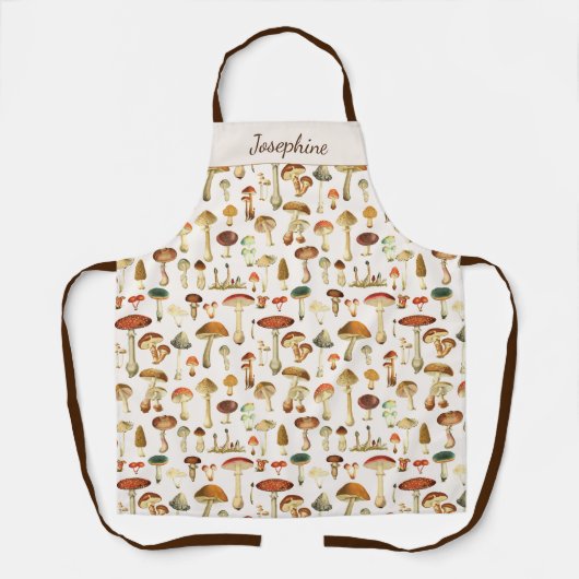  paddenstoelenpatroon schort (Voorkant)