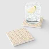 Paddenstoelenpatroon Stenen Onderzetter (Zijkant)