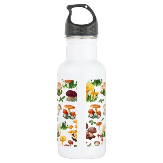 Paddenstoelenpatroon Waterfles (Achterkant)