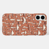 Paddenstoelenprint op Terracotta Brown Case-Mate iPhone Case (Achterkant (horizontaal))