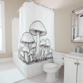 Paddenstoelenschets Douchegordijn (In situ)