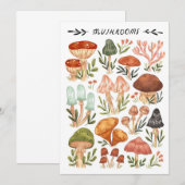 paddenstoelenstijl voor paddenstoelen kaart (Voorkant / Achterkant)