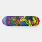 Paddenstoelentrippy kleurt psychedelisch persoonlijk skateboard (Horizontaal)
