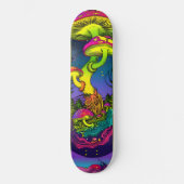Paddenstoelentrippy kleurt psychedelisch persoonlijk skateboard (Voorkant)