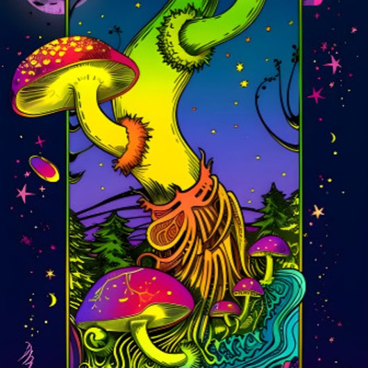 Paddenstoelentrippy kleurt psychedelisch persoonlijk skateboard