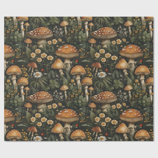  paddenstoelentuin naadloos patroon cadeaupapier (Vlak)