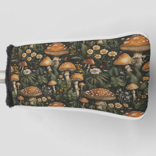 paddenstoelentuin naadloos patroon golfheadcover (Voorkant)