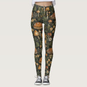 paddenstoelentuin naadloos patroon leggings (Voorkant)