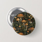 paddenstoelentuin naadloos patroon ronde button 5,7 cm (Voorkant /achterkant)
