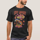 Paddenstoelenverblijf Groovy Retro Trippy paddenst T-shirt (Voorkant)