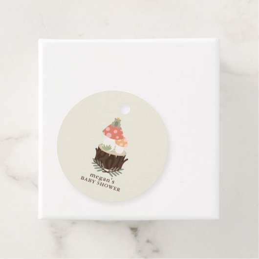Paddenstoelenzakken voor Baby shower Bedankjes Labels (In situ)