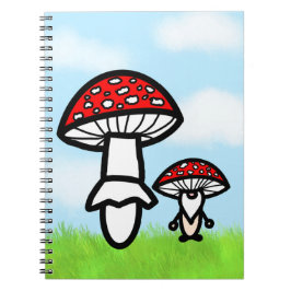 Paddenstoelgnome met paddenstoel notitieboek