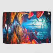 paddenstoelgrond golfhanddoek (Horizontaal)