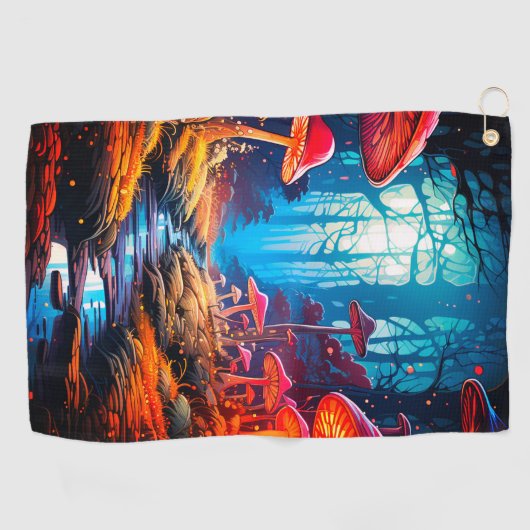 paddenstoelgrond golfhanddoek (Horizontaal)