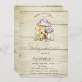 Paddenstoelhuizen Houtstructuur Baby Shower Kaart (Voorkant / Achterkant)