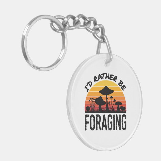 Paddenstoeljacht.. ik zou me liever foerageren. sleutelhanger (Voorkant Links)