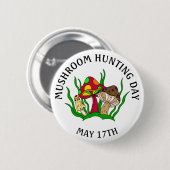 Paddenstoeljachtdag 17 mei ronde button 5,7 cm (Voorkant /achterkant)