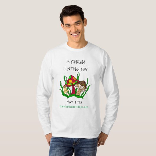 Paddenstoeljachtdag 17 mei t-shirt (Voorkant volledig)