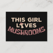 Paddenstoeljager dit meisje houdt van paddenstoele visitekaartje (Voorkant)