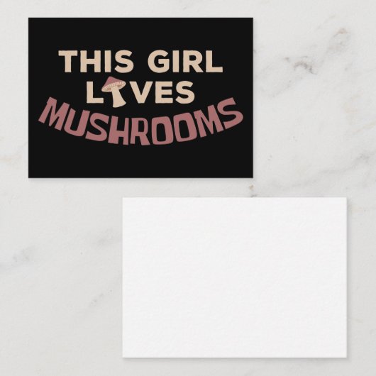 Paddenstoeljager dit meisje houdt van paddenstoele visitekaartje (Voorkant / Achterkant)