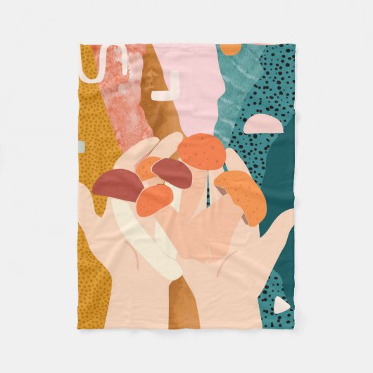 Paddenstoeljager ik verzamel paddenstoelen fleece deken (Voorkant)