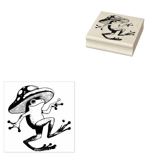 paddenstoelkikker rubberstempel (Gestempeld)